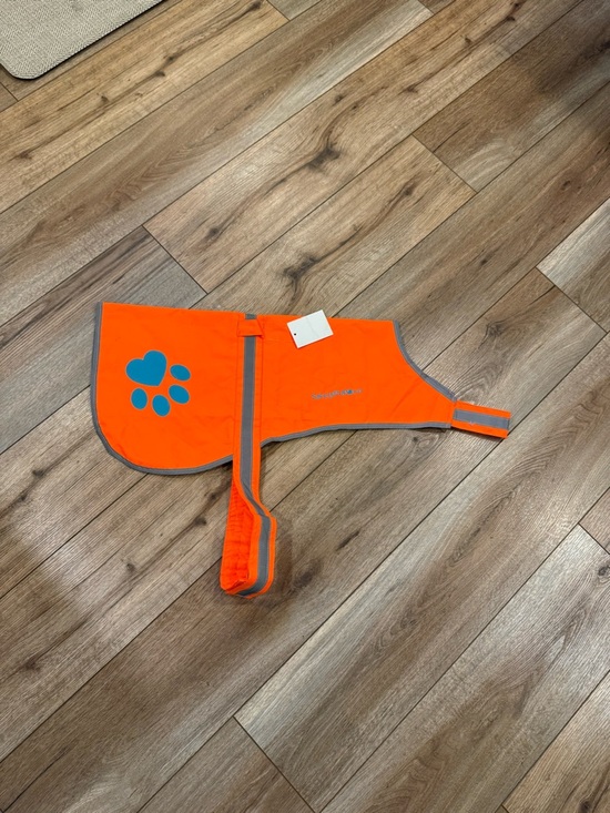 Other - Dog Reflective Safety Vest - Orange with Blue Paw